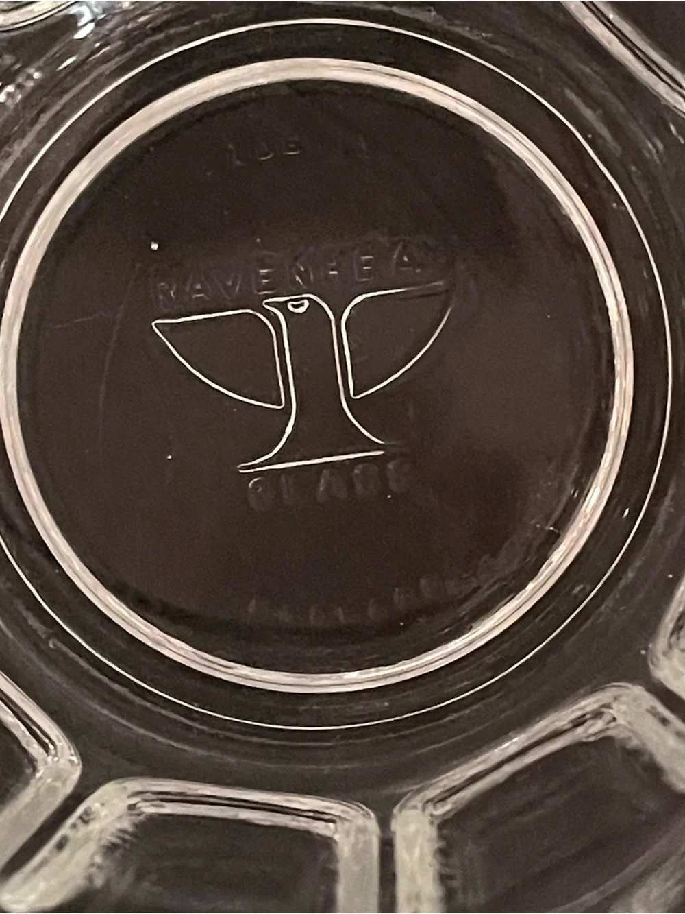 Ravenhead R5V1 Dimple Thumbprint Panel Clear Pressed Jug Glass Handle Mug